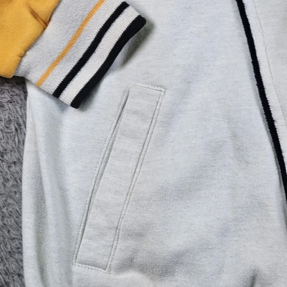 Vintage Adidas Jacket Mens Medium Large White Yellow‎ Track Full Zip Trefoil 90s